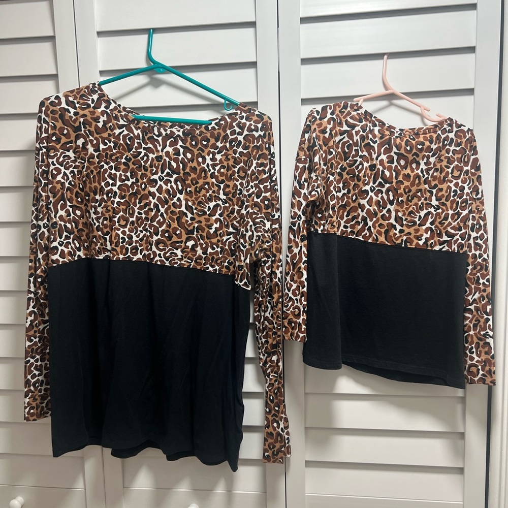 Mommy and me matching Lilly Pulitzer leopard shirts